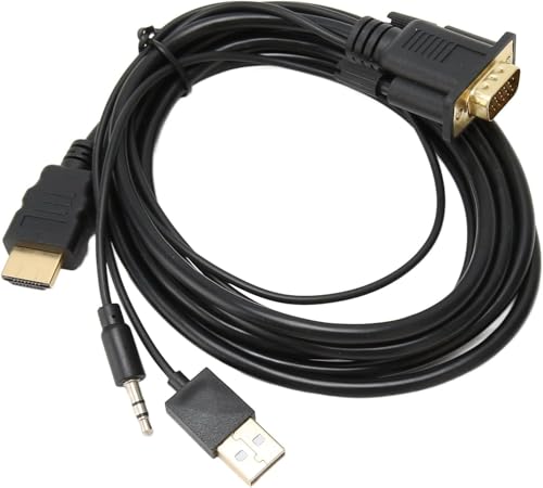 Image of SANCY VGA to HDMI Adapter Cable, 6 Feet VGA to HDMI Cable 1080P Video Converter with Sound and Power Supply for Laptop PC