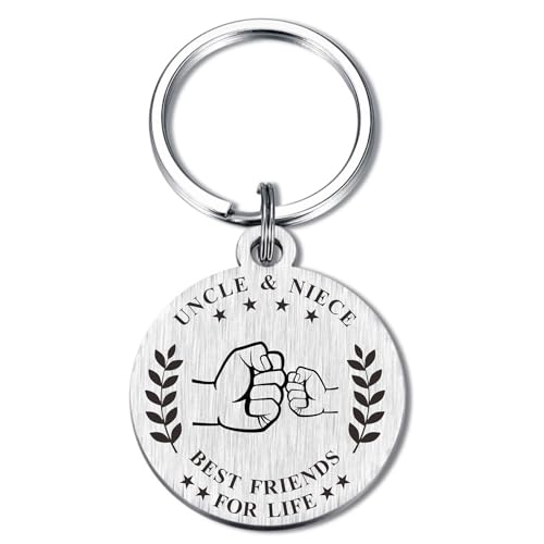 BAZLJY Fathers Day Uncle Gifts from Niece - Uncle Keychain - Father's Day Gifts