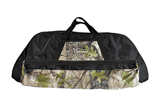 Khampa Compound Bow Case, Soft Bow Case, Archery Deluxe Bow Bag - Fits Compound Bows And Arrows | Black With Camo Trim #TOP7
