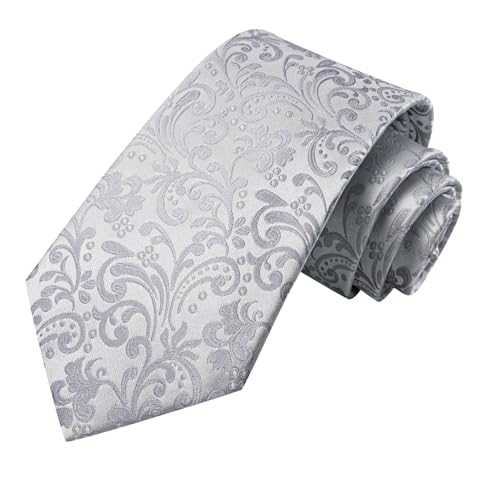 Image of Hi-Tie Men 63inches Tie Set Extra Long Necktie Paisley Tie Pocket Suqare Cufflinks Big and Tall Men Tie