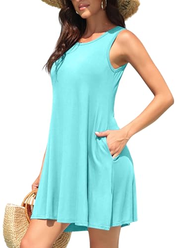 Image of WEACZZY Women Summer Casual Swing T Shirt Dresses Beach Cover up Loose Dress