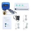 Water Leak Detector - Water Leak Detect and Protect System with 3/4” Brass Motorized Ball Valve, Controller and 3 Sensors