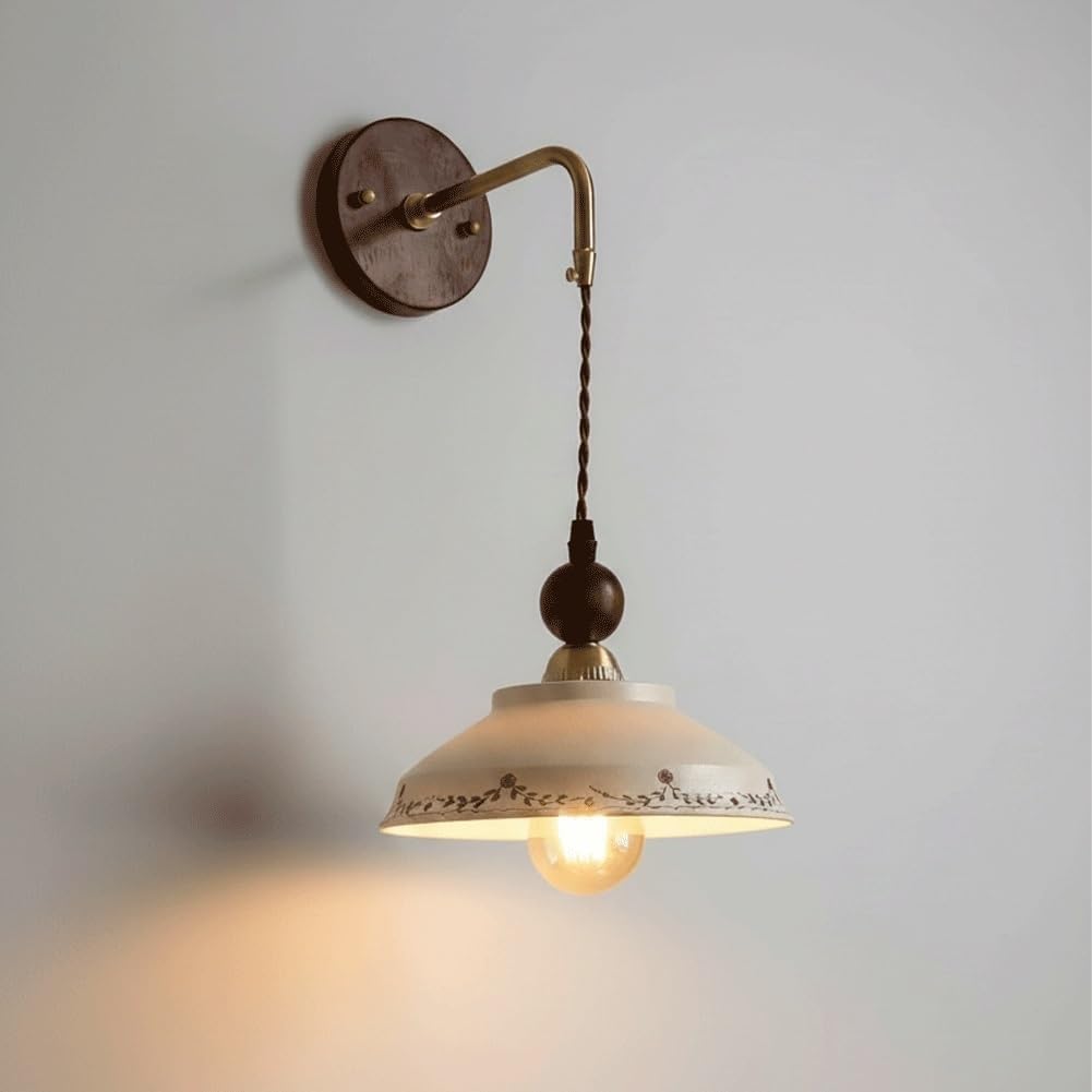 COSRUB French Country Wall Lights, Milk Ceramic Wall Sconce for Entryway