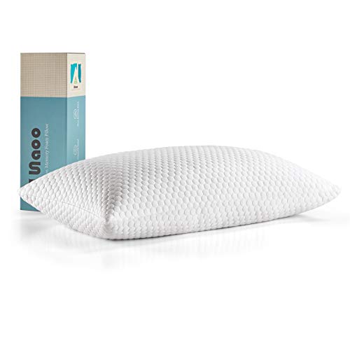lunaoo Premium Shredded Memory Foam Pillows for Sleeping with Bamboo Washable Cover Adjustable