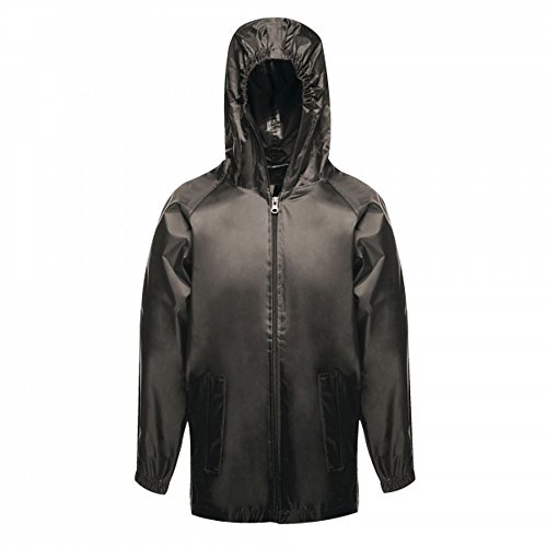 Regatta Ciré Enfant imperméable avec capuche et DÉTAILS réfléchissants Pro Stormbreak Jackets Waterproof Shell Black FR: M (Taille Fabricant: 7-8)