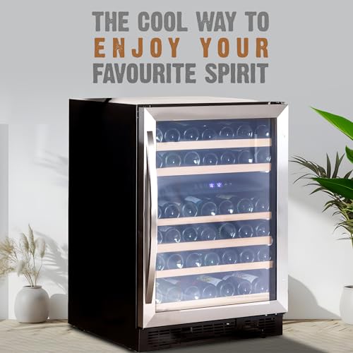 Image of ROCKWELL 51 Bottle Wine Cooler, 155L Freestanding Refrigerator, Digital Temperature Control Fridge for Red, White, Champagne, or Sparkling Bottle (RWND51)