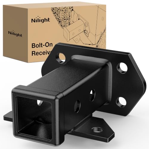 Image of Nilight Bolt-On Tube Receiver 2 inch Base with Arm Hook for Towing and Hauling