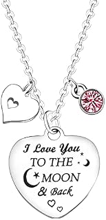 Gifts for Women Men Necklace Gifts For Her Him Gifts For Mum Dad From Daughter Son Gift For Girlfriend Boyfriend Necklaces Pendants Birthday Anniversary Christmas I Love You to The Moon & Back