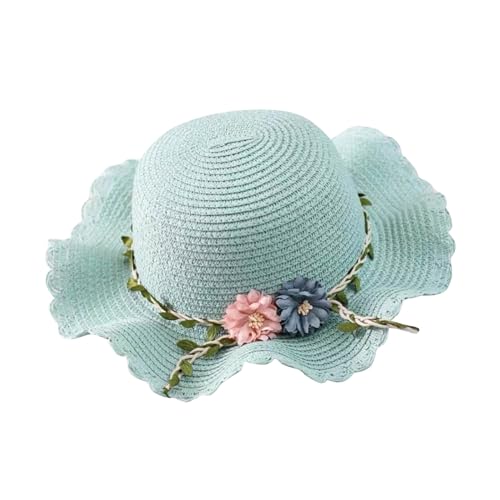 Toddler Girls Floral Bucket Hat Wide Brim Sun Hat Summer Beach Cap Tea Party Accessory for Kids Stylish - Main Image