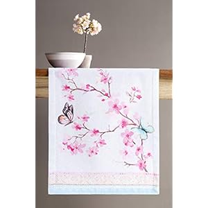 Maison d'Hermine Table Runner 100% Cotton Single Layer Easter Table Runners 72 inches Long Home, Kitchen, Dining, Party - Easter Decorations Spring & Summer (Blossoms in Spring, 14.50" x 72") Maison dHermine Table Runner 100 Cotton Single Layer Easter Table Runners 72 inches Long Home Kitchen Dining Party Easter Decorations Spring Summer Blossoms in Spring 1450 x 72