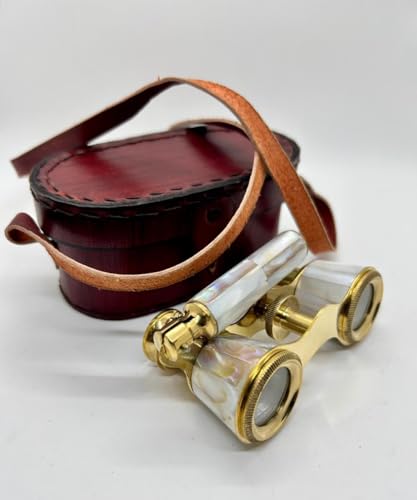 Binoculares Ópera Vintage con Estuche de Cuero miniatura 2