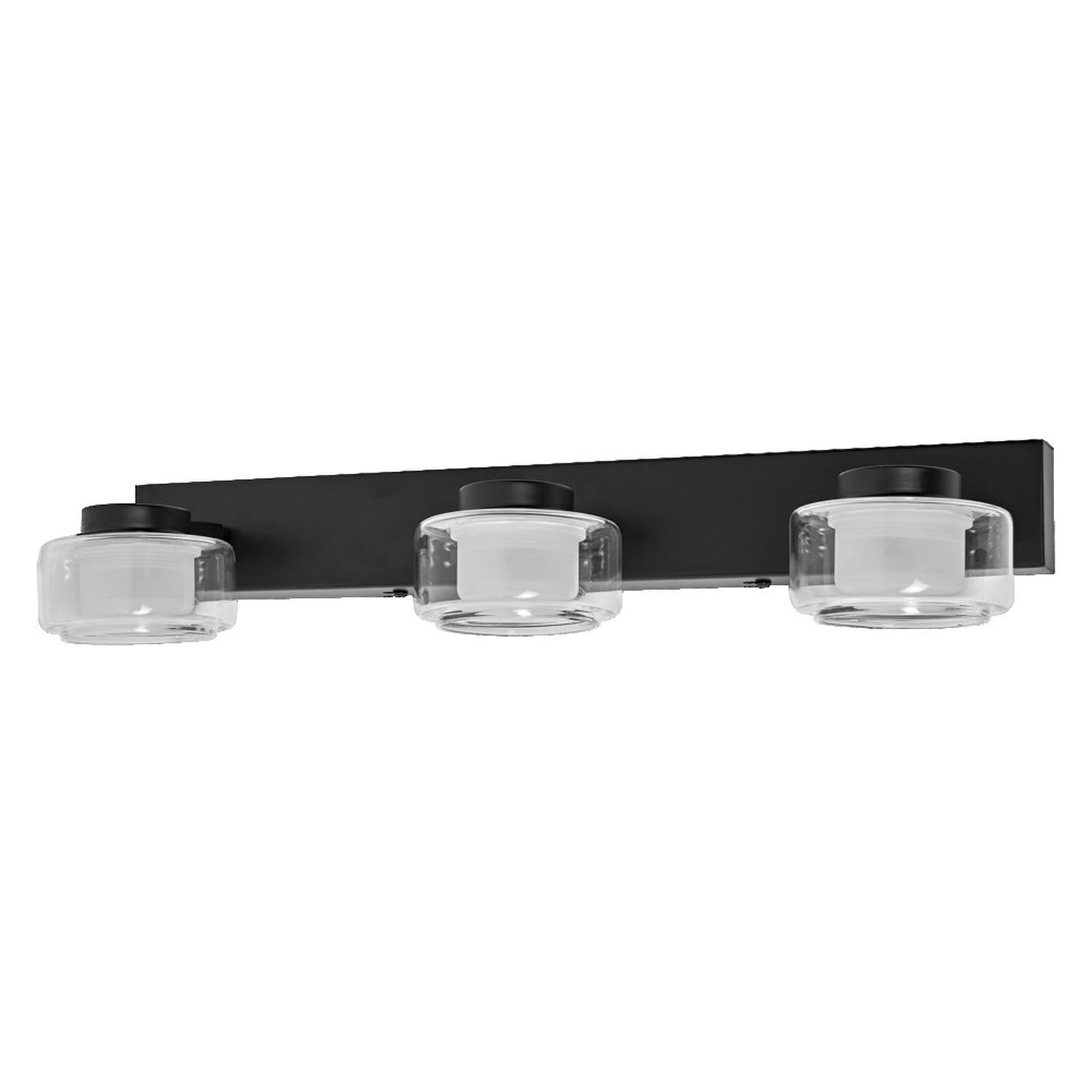 Licht-Erlebnisse LED Wandlampe Metall Glas Schwarz 3000-4000 K Click-CCT IP44 modern Badezimmer Flur Schlafzimmer Treppenhaus B:50 cm Wandleuchte Bad