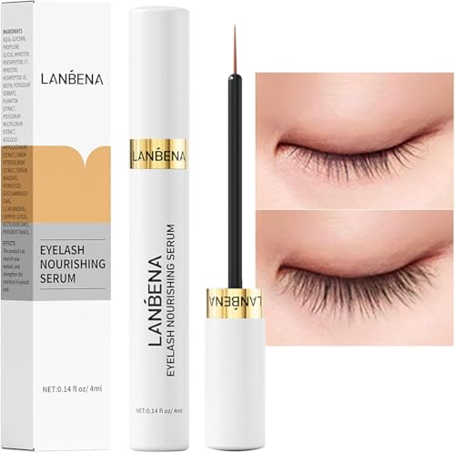 LANBENA Eyelash Growth Serum, Advanced Eyelash Treatment, Lash Serum for Eyelash Growth, Eyebrow Growth Serum, 0.14 Fl. Oz.
