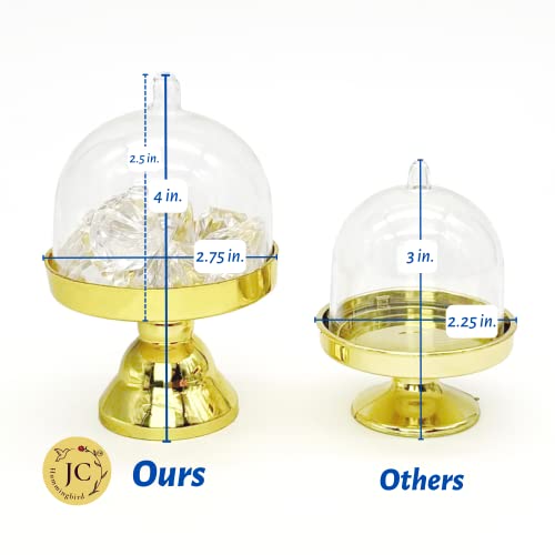 12 Pieces 4“ H X 2.75“ W Cake Plate Stand With Dome Cover, Clear, #TOP2