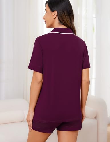 Image of HNG Pajama Sets for Women 2 Piece PJ Sets Short Sleeve Lounge Set Fashion Sleepwear XS-3XL