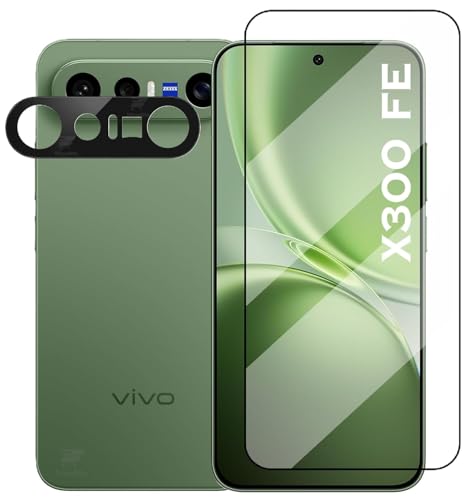 Image of [1+1 Tempered Glass for Vivo X300 FE 5G with Camera Glass Protector Edges to Edge Screen Glass Protector 9H Hardness - (Pack of 2)