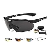 👓 Paket enthält - Polarisierte Sonnenbrille*1, Wechselglas*4, Box*1, Brillentasche*1, Brillentuch*1, Brillenseilgurt*1, Testkarte*1, Sportband*1 und Kurzsichtigkeitsrahmen*1.