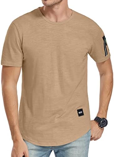 KUYIGO Men's Athletic Shirts Hipster Hip Hop Crewneck T-Shirt with Zip Pocket 3 KUYIGO Men's Athletic Shirts Hipster Hip Hop Crewneck T-Shirt with Zip Pocket