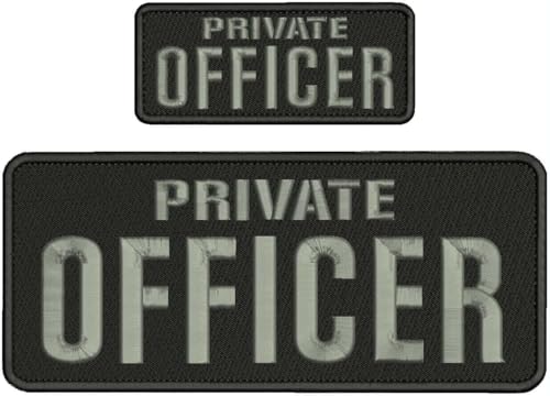 Special Patches for Velcro Patches for Uniform for Private Officer Embroidery Patches 4x10 and 2x5 Hook ON Back Grey ON Black Model-Q-X988-1970
