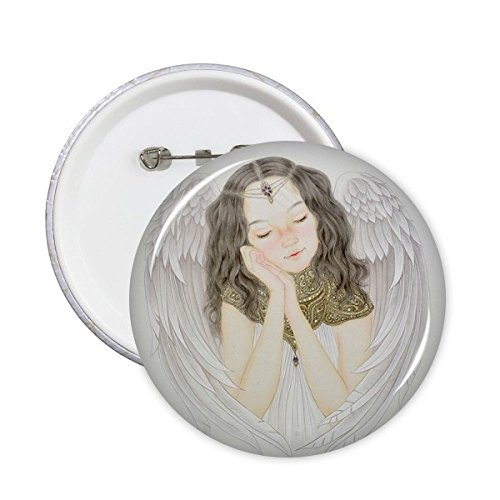 Badge bouton peinture chinoise Wing Pretty Girl finition soignée L
