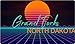 Grand Forks North Dakota 4 X 2.25-Inch Vinyl Decal Stiker Retro Neon Design