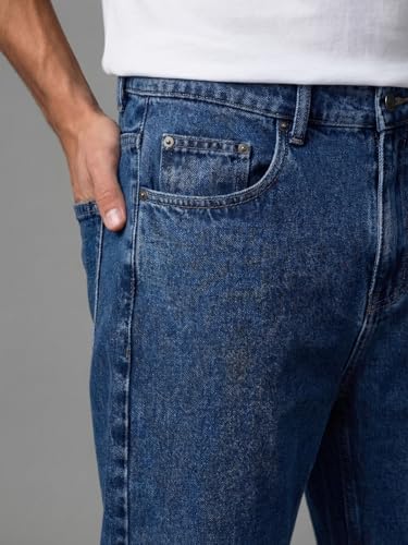 Image of Urbano Fashion Men's Relaxed Fit Washed Denim Jeans Non-Stretchable