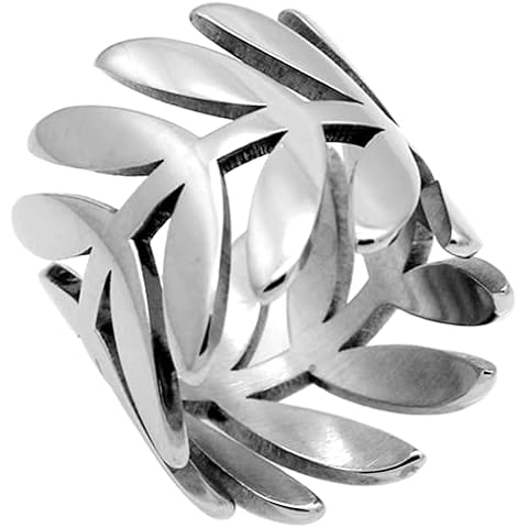 Stainless Steel Olive Leaf Promise Ring Cover