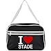 Produktbild Multifanshop® Retrotasche breit - I Love Stade - schwarz - Schultertasche Umhängetasche Tasche