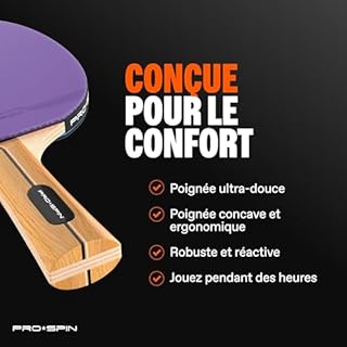 PRO-SPIN Raquettes de Ping-Pong – Set Premium Haute-Performance avec Balles 3 Étoiles et Mallette | Kit de Tennis de Table (Violette | Bleu, Set 2 Joueurs)