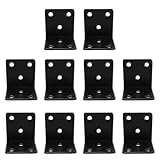 Gutol 10er-Pack schwarze 40x40 mm Edelstahl-Winkelverbinder (90°) – für Balken-, Holz- und Halterungsmontage