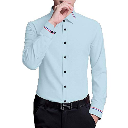 Image of Mens Casual Button Down Shirt | Cotton Luster Long Sleeves Shirts | Mandarin Collared Shirts