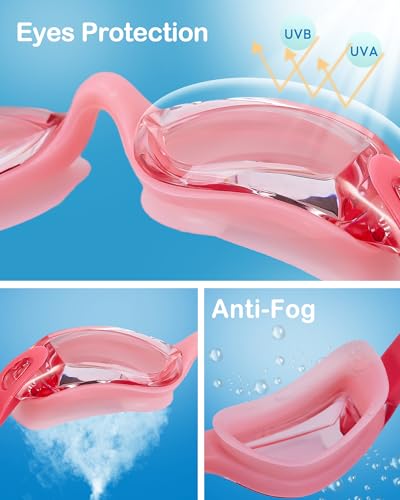 Image of Aegend Kids Swim Goggles, Pack of 2 Swimming Goggles for Children Boys & Girls Age 3-14