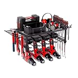 Organizador de Herramientas de Pared Industrial – Estructura Metálica para Taladros Inalámbricos, Llaves y Accesorios | Sistema de Almacenaje para Taller Pesado (Negro)