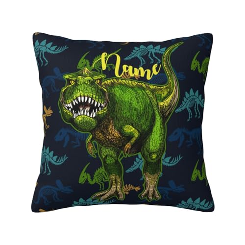 Custom Dinosaur Pillowcase with Name Personalized Name Pillow Cover with Dinosaur for Kids Boys Girls Funny Family Pillowcase for Home Decoration