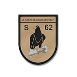 90x70mm Copytec Patch 9x7cm 2. Schnellbootgeschwader S62 Falke Schnellboot Bundesmarine #44329