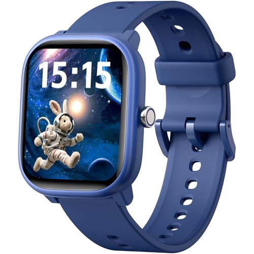 Kids Wach for Girls Boys 6-15 Year Old - Smart Watch for Kids 1.8' Fitness Tracker,No Phone needed,Pedometer Sleep Monitor Heart Rate Waterproof,Puzzle Game for Girls Boys Teens Birthday Gift (Blue)