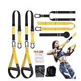 Suspension Trainer Kit, Home Gym System for Full-Body Workout, Adjustable Training Straps for Indoor & Outdoor Use, Supports 500Lbs, All-in-One Portable Fitness Equipment