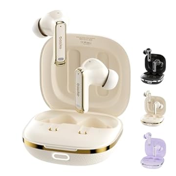 Basike F1 Fone de Ouvido Sem Fio, Bluetooth 5.4 Com ANC-Cancelamento De Ruído Ativo, ENC-Cancelamento de Ruído em Chamadas, 40Horas de Reprodução, Ajuste Confortável, Baixa Latência (Branco)