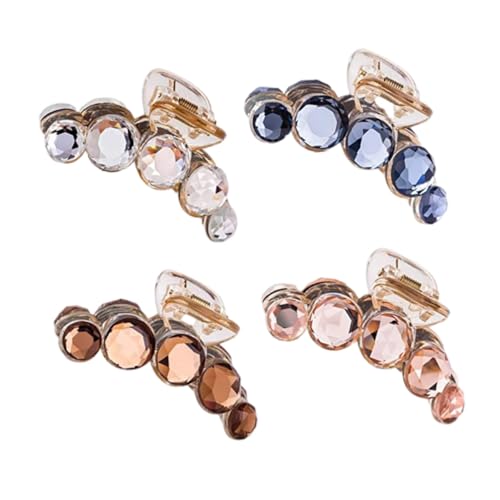 Ipetboom 4 Piezas Clip De Cristal Pinza De Pelo De Mujer Accesorios Pinzas Para El Cabello Para Niñas Pinza De Pelo Francés Pasadores Gemas Para El Cabello Brillante Brillantina El Plastico