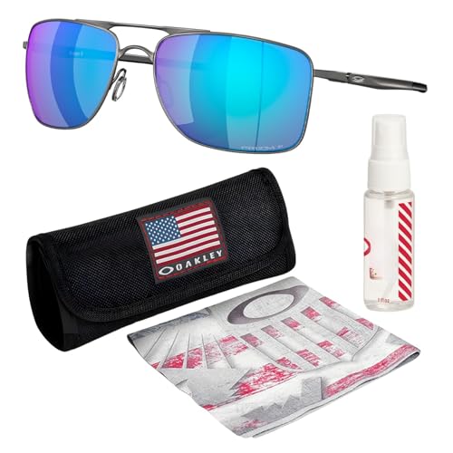 Oakley OO4124 GAUGE 8 - Polarized/Non-Polarized - Rectangle Sunglasses with Official Eyewear Kit Bundle