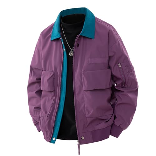 Veste cargo homme décontractée blouson de travail ample zippé