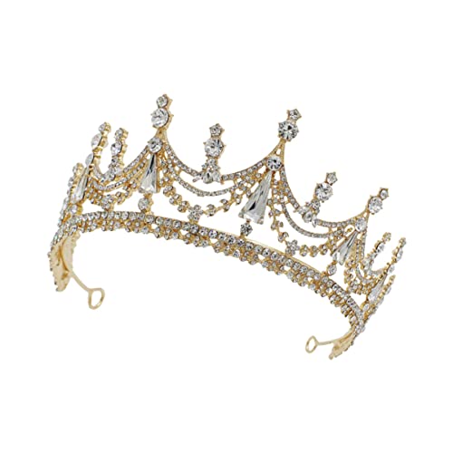 Tiaras de cristal barroco doradas y coronas de reina con flores para disfraces de princesa