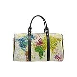 InterestPrint Weekender Bag Overnight Carry-on Tote Duffel Bag World Map