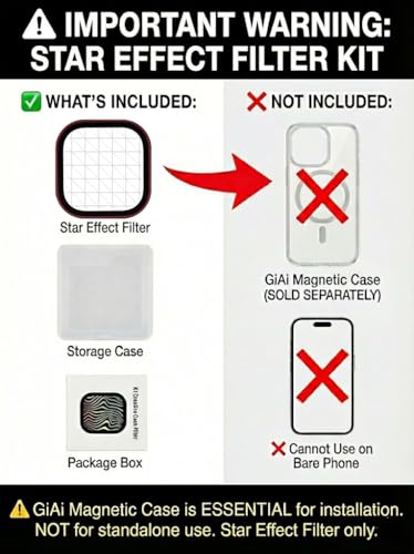 Image of Star Filter 6 Points Starburst for iPhone 17 Pro /PRO MAX,Cell Phone Camera Lens Special Effects Filter (Requires GiAi Magnetic Case - Sold SEPAR)
