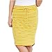Femmes d'été décontractée Midi Balançoire Jupe Stretch Taille imprimé Rayures Lounge Jupe (Gris foncé, L) zcaqtajro (Color : Yellow, Size : Small)