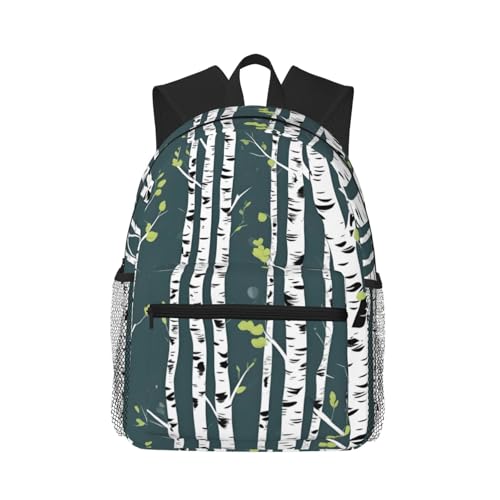 YQxwJL Beauty Birch Tree - Mochilas universitarias con bolsillos, mochila ligera para la universidad para mujeres y hombres, Negro -, Talla única