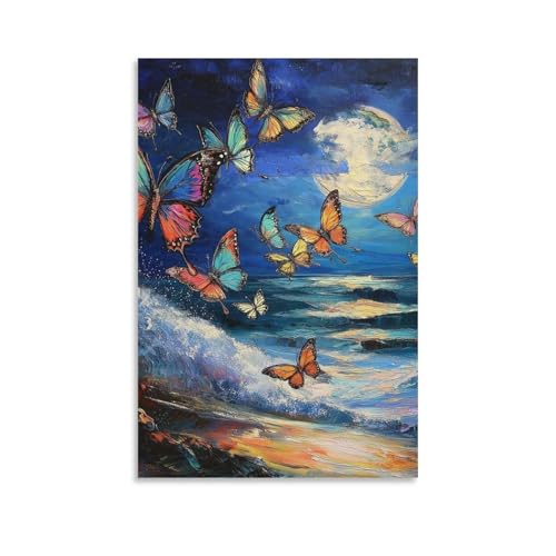 Peinture sur toile papillon deco murale moderne chambre et salon