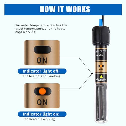 FREESEA 100 Watt Aquarium Fish Tank Heater with Aquarium Submersible Thermometer