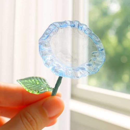 Glass Birth Month Flower, Handmade Glass Flower Birthday Gift for Mother Father Friends (September -...