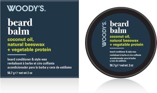 Woody's Beard Balm – Facial Hair Conditioner & Beard Softener for Men, Leave-In Moisturizer, Beards Wax, 2 oz
